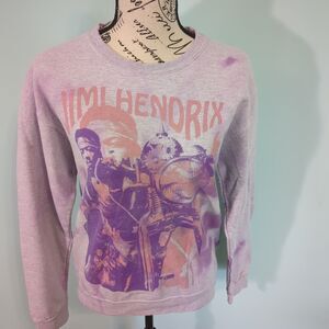 Jimi Hendrix Purple Tie Dye Crewneck Graphic Band Sweatshirt women's small